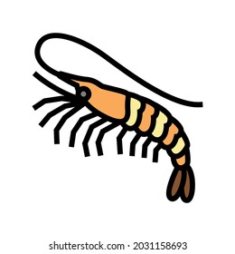 white leg shrimp color icon vector. white leg shrimp sign. isolated symbol illustration