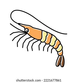 white leg shrimp color icon vector. white leg shrimp sign. isolated symbol illustration