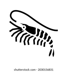 white leg shrimp glyph icon vector. white leg shrimp sign. isolated contour symbol black illustration