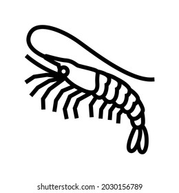 white leg shrimp line icon vector. white leg shrimp sign. isolated contour symbol black illustration