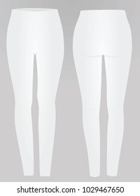 White legging tight pants. vector illustration