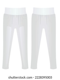 Pantalones ajustados de piernas blancas. ilustración vectorial