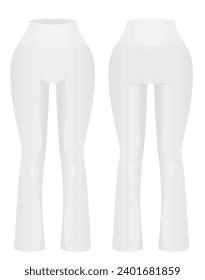 White legging tight pants. vector illustration