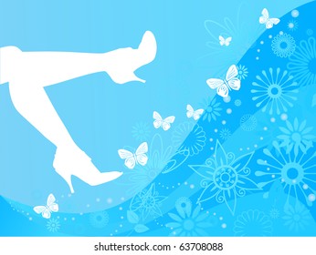 white legs on blue. Vector illustration