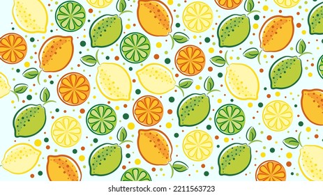 White Lemon and lime vector art. Simple vector of pattern