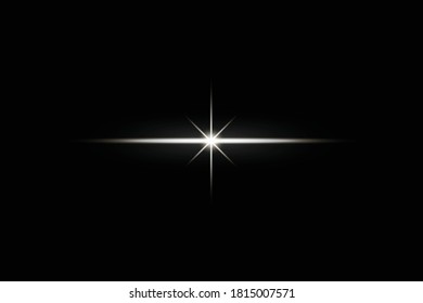 White lens flare light on black background.