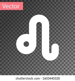 White Leo zodiac sign icon isolated on transparent background. Astrological horoscope collection.  Vector Illustration