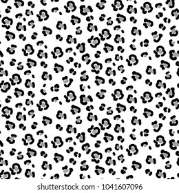 White leopard seamless vector pattern.