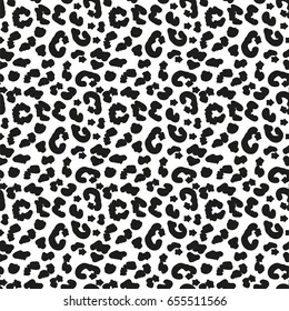 White Leopard skin seamless pattern. African animals concept endless background, repeating texture. Vector illustration