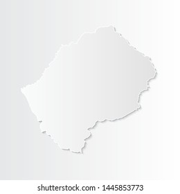 White Lesotho map-countries. Vector paper map of Lesotho on a gray background. Vector illustration.