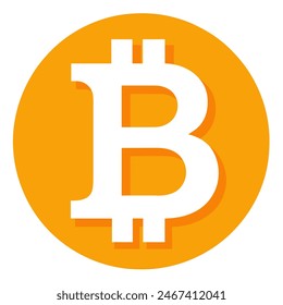 White letter b in an orange circle on a white background