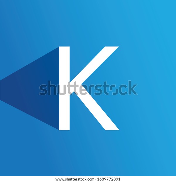 White Letter K On Blue Background Stock Vector (Royalty Free) 1689772891