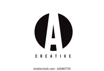 A White Letter Logo Design with Circle Background Vector Illustration Template.
