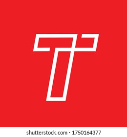 logotipo T de letra blanca con fondo rojo