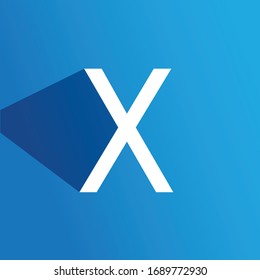 White Letter X on Blue Background