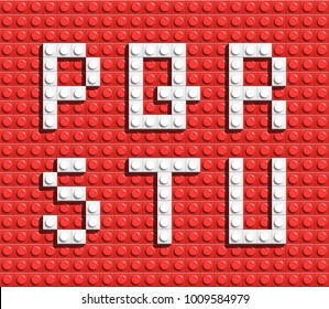 White letters of alphabet from red building lego bricks. lego bricks letters. lego alphabet