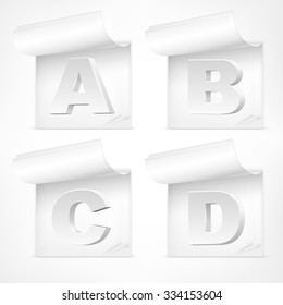 White letters symbol, modern alphabet, vector illustration