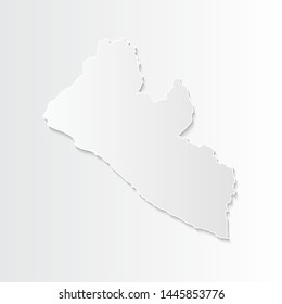 White Liberia map-countries. Vector paper map of Liberia on a gray background. Vector illustration.