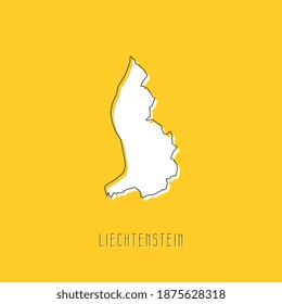 White LIECHTENSTEIN country map with black outline on yellow background. Simple geographic territory template concept. Vector ilustration easy to edit and customize. EPS10