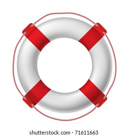 White life buoy, vector illustration.. Contain gradient mesh