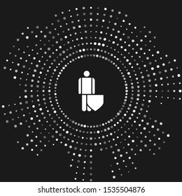White Life insurance with shield icon isolated on grey background. Security, safety, protection, protect concept. Abstract circle random dots. Vector Illustration