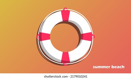 A white lifebuoy with red stripes is a means to help drowning people