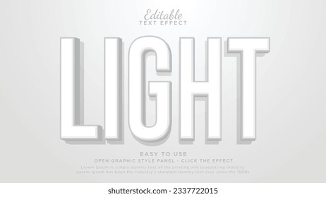 Efecto de texto editable 3d de luz blanca	