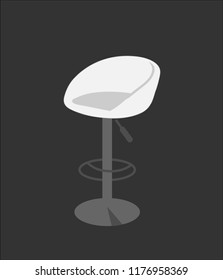 white light bartending chair on one metal leg