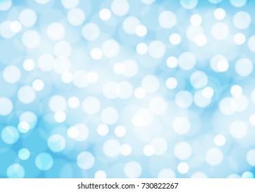 White light blur bokeh on blue background vector illustration.