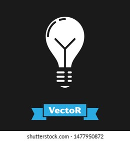 White Light bulb with concept of idea icon isolated on black background. Energy and idea symbol. Inspiration concept.  Vector Illustration