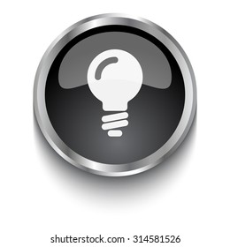 White Light Bulb symbol on black web button