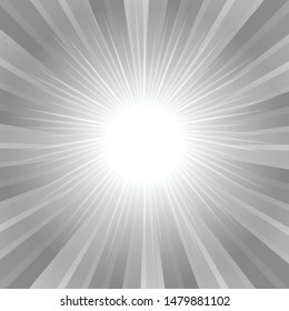 White light burst spread in a beautiful retro style. For background, banner, card or text-vector
