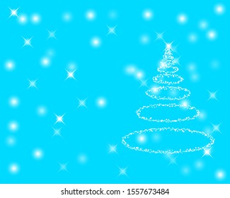 
White light christmas tree The background is bokeh.