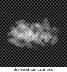 White Light Cloud Isolated on Transparent Background  - Vector Clouds of Smoke,  Cumulus, Fog, Nebulosity, Speech Bubble etc
