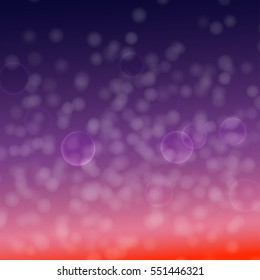 White light cloudy circles and halo on purple and red gradient background