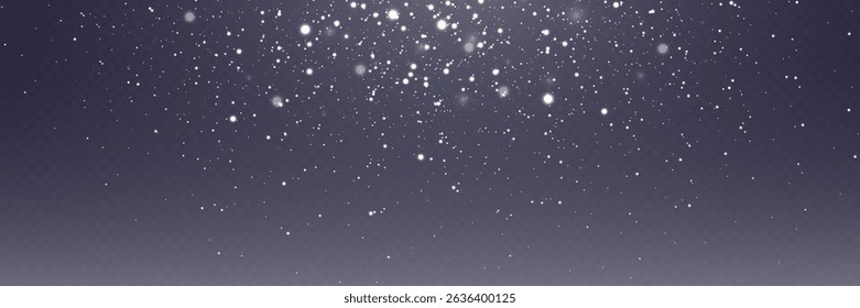 White light effect bokeh and sparkles of light and dust. On a transparent background.