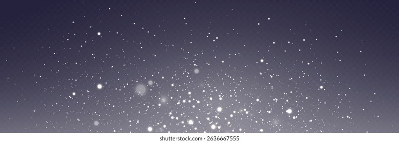 White light effect bokeh and sparkles of light and dust. On a transparent background.