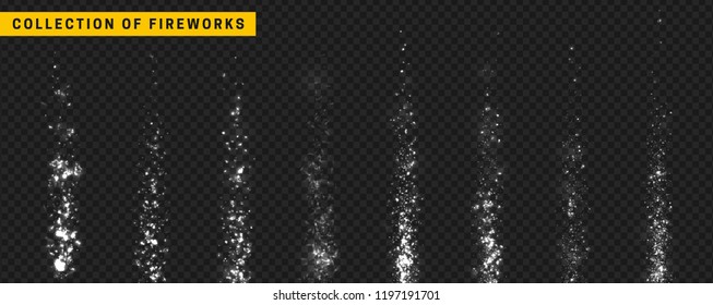 White Light effect, Fireworks isolated on transparent background.