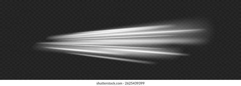 White light effect of trace and line. On transparent background.