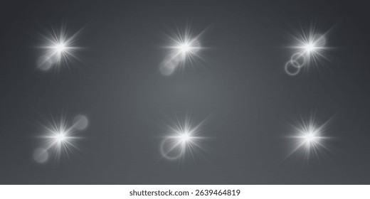 White light effects of flash, star flare and lens flare.