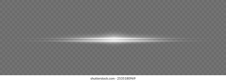 White light flares, sunbeams, white line, rays.