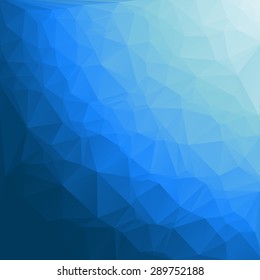 White light flash gradient on blue abstract geometric rumpled triangular low poly style vector illustration graphic background