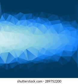 White light flash gradient on blue abstract geometric rumpled triangular low poly style vector illustration graphic background