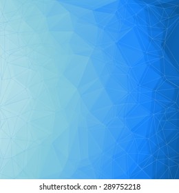 White light flash gradient on blue abstract geometric rumpled triangular low poly style vector illustration graphic background