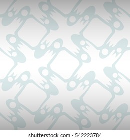 White, light gray decorative seamless pattern in inwrought style.
