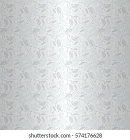 White, light gray fancy seamless pattern in eco floral style. Colored, symmetrical design for packing-paper, surface, carpet or other purpose.