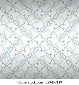 White, light gray geometrical seamless pattern background in tracery style. Plain mosaic repeatable backdrop. Actual texture. Shining, graphical design for web, carpet, ads or other purpose.