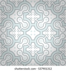 White, light gray geometrical seamless pattern in labyrinth style. Vector background. Vivid, contrast design for textile, fabric, curtain or other purpose. Complicated tessellated repeatable backdrop.