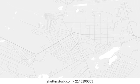 White and light grey Bucha city area vector background map, roads and water illustration. Widescreen proportion, digital flat design roadmap.