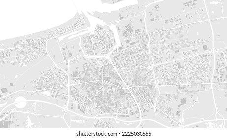 White and light grey Calais city area vector background map, roads and water illustration. Widescreen proportion, digital flat design roadmap. svg